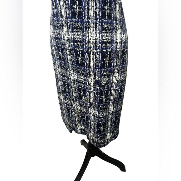 NWOT DKNY TWEED PRINTED ASYMMETRICAL BUTTON PLAID BUSINESS DRESS WOMENS SIZE 2 - Picture 5 of 14